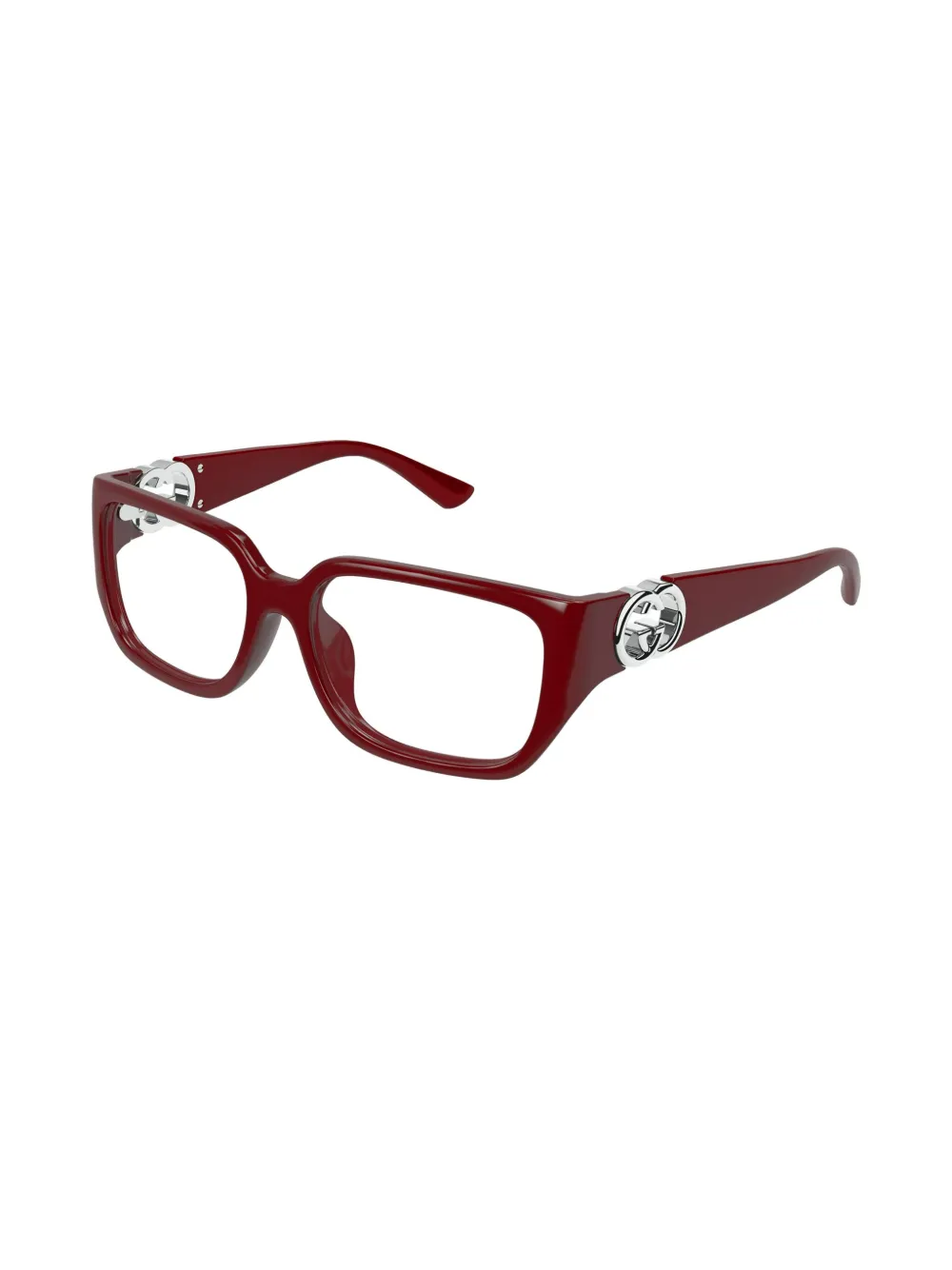 Gucci Eyewear Bril met rechthoekig montuur Rood