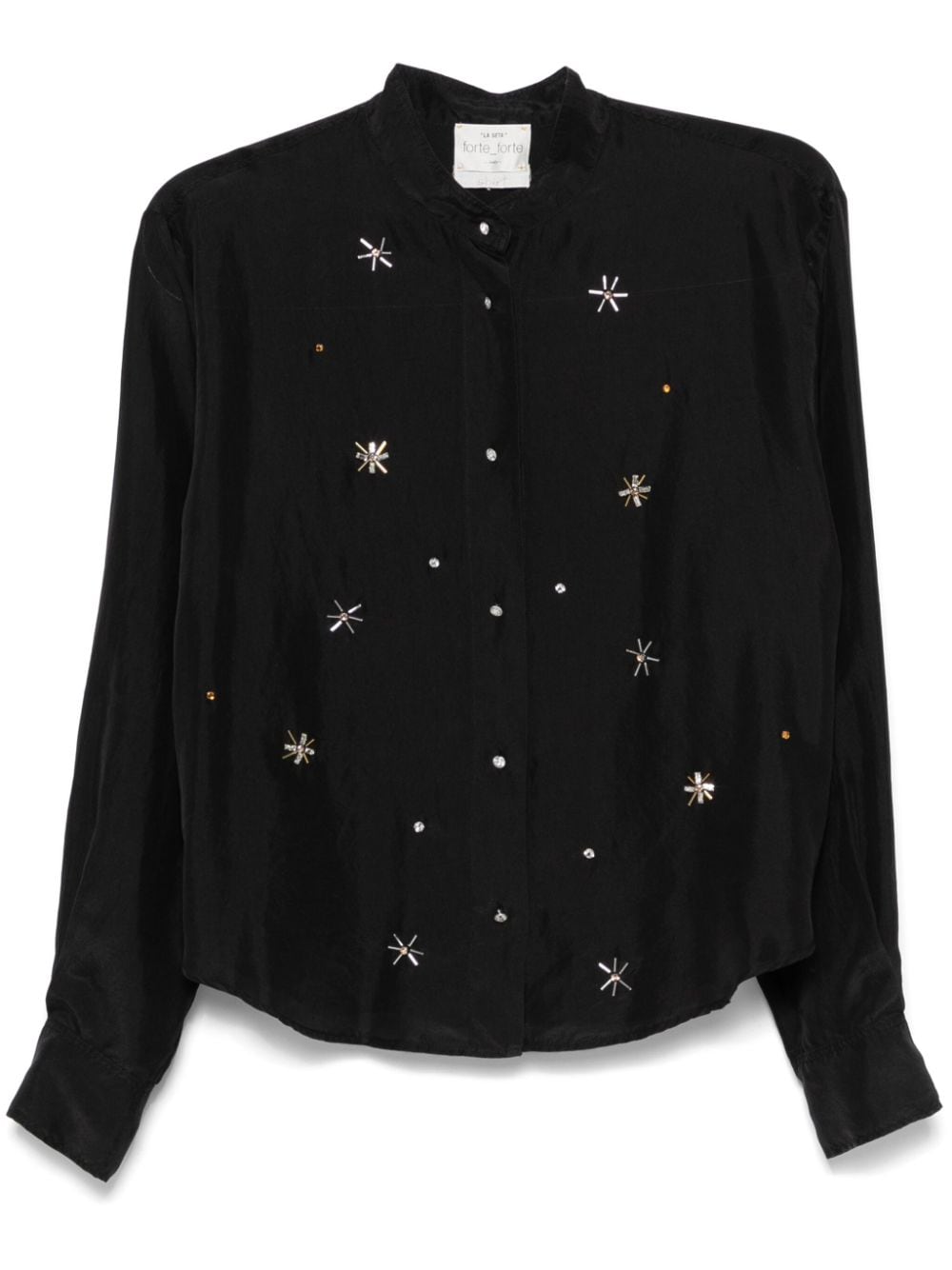 Shop Forte Forte Crystal-embellished Shirt In Black