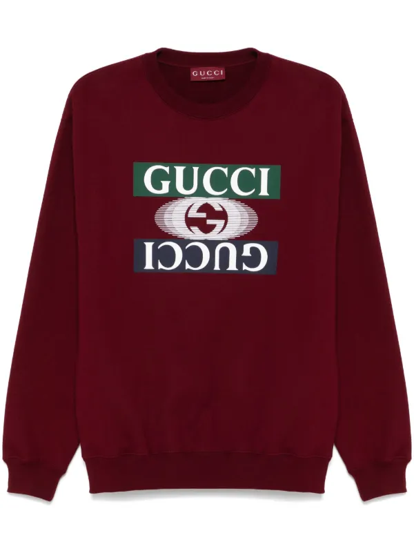 Gucci Printed Cotton Sweatshirt Red FARFETCH