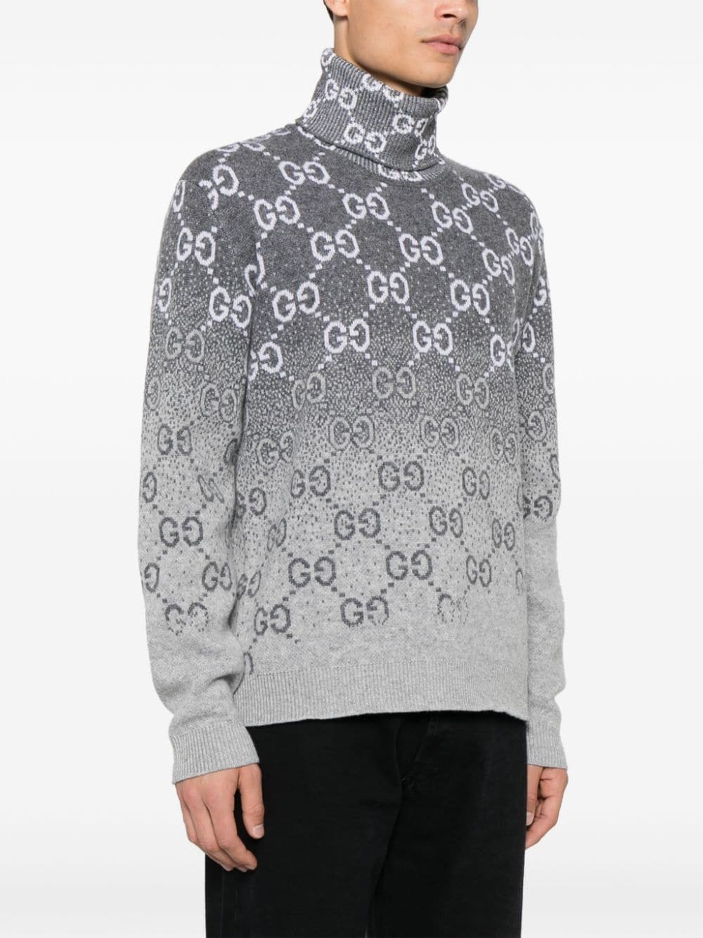 Shop Gucci Gg Degradé-jacquard Sweater In Grey