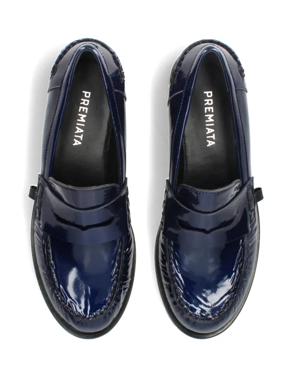 Premiata Patent Navy Blue Loafers Blue FARFETCH AE