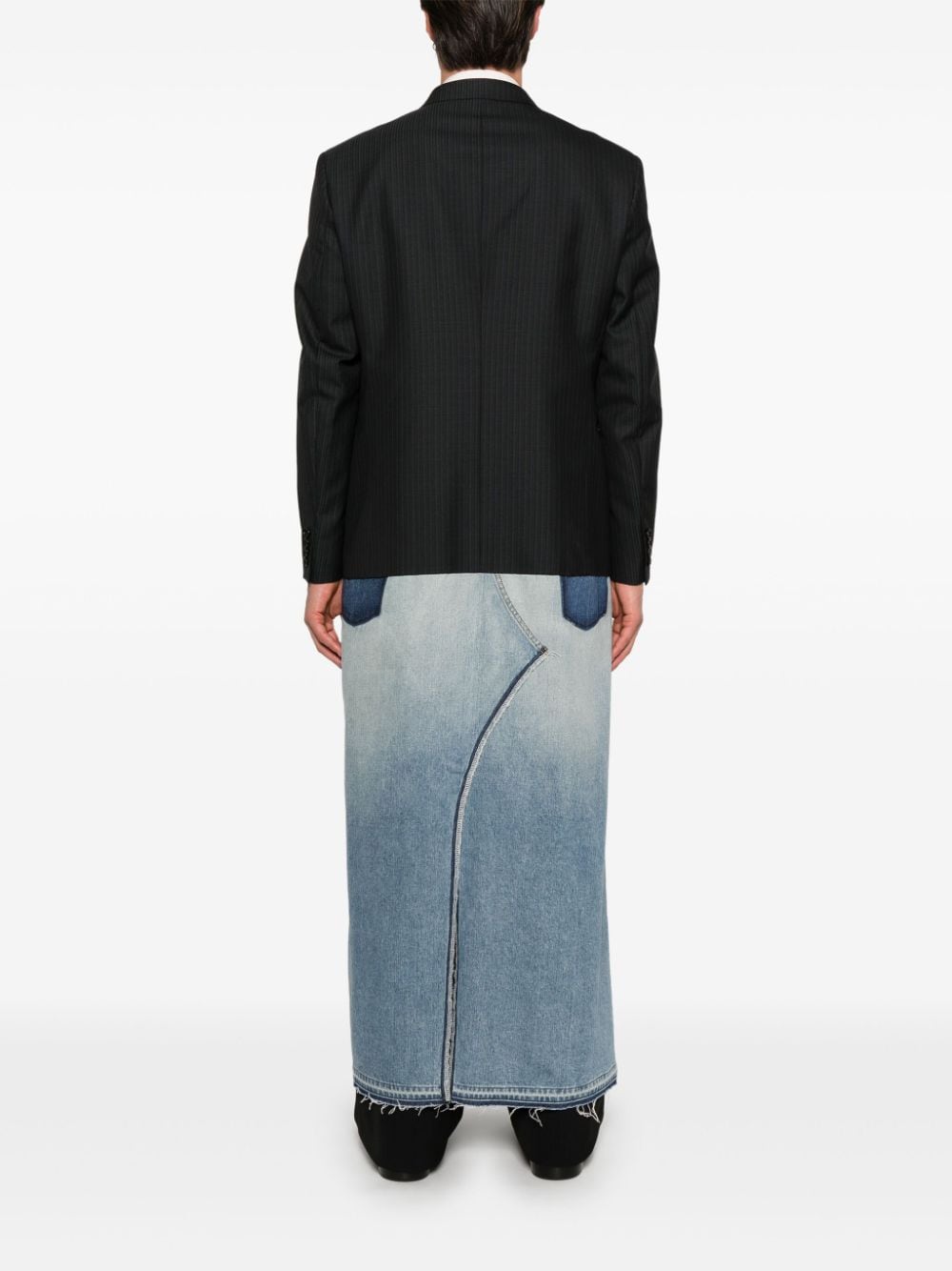 Shop Junya Watanabe Panelled Coat In 灰色