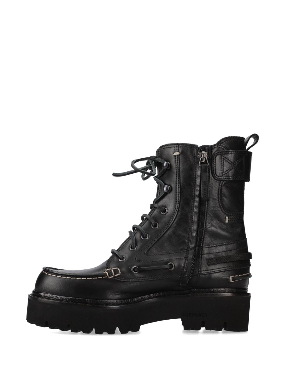 Premiata leather lace-up boots Black