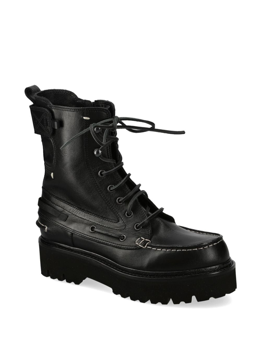 Premiata leather lace-up boots Black