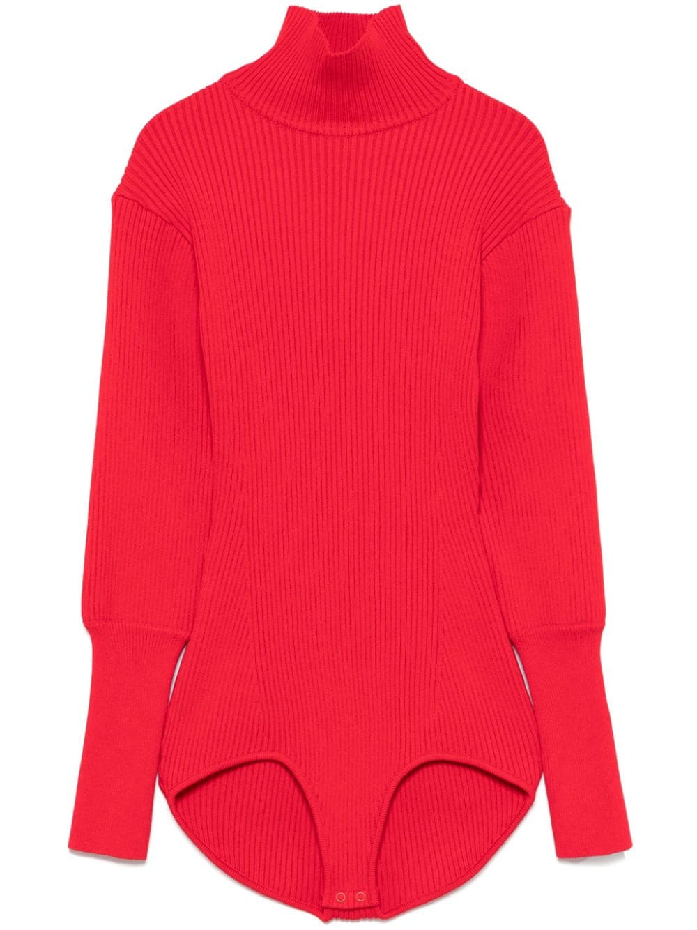 Shop Magda Butrym Ribbed High-neck Bodysuit In Red