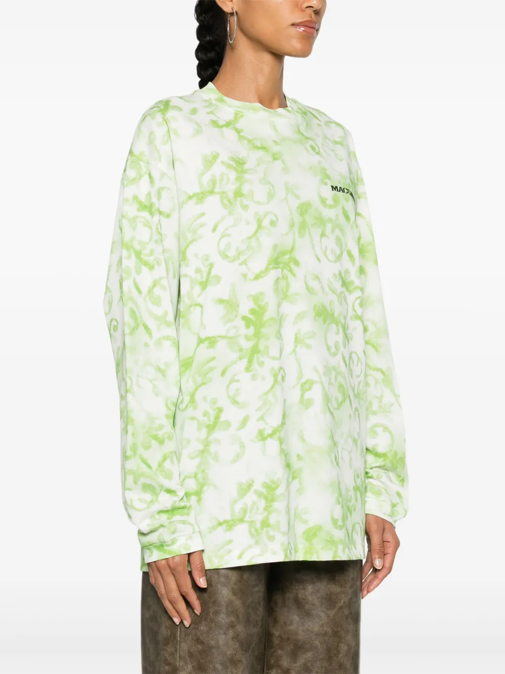 Maccapani The Moto Floral Cotton Sweatshirt In Green