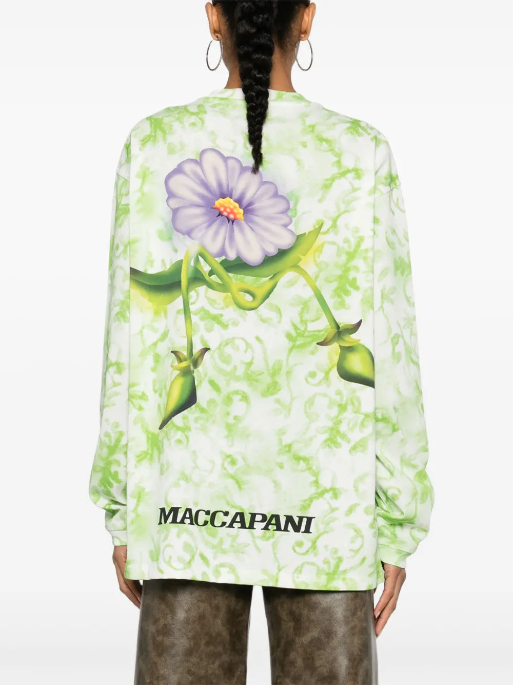 Maccapani The Moto Floral Cotton Sweatshirt In Green