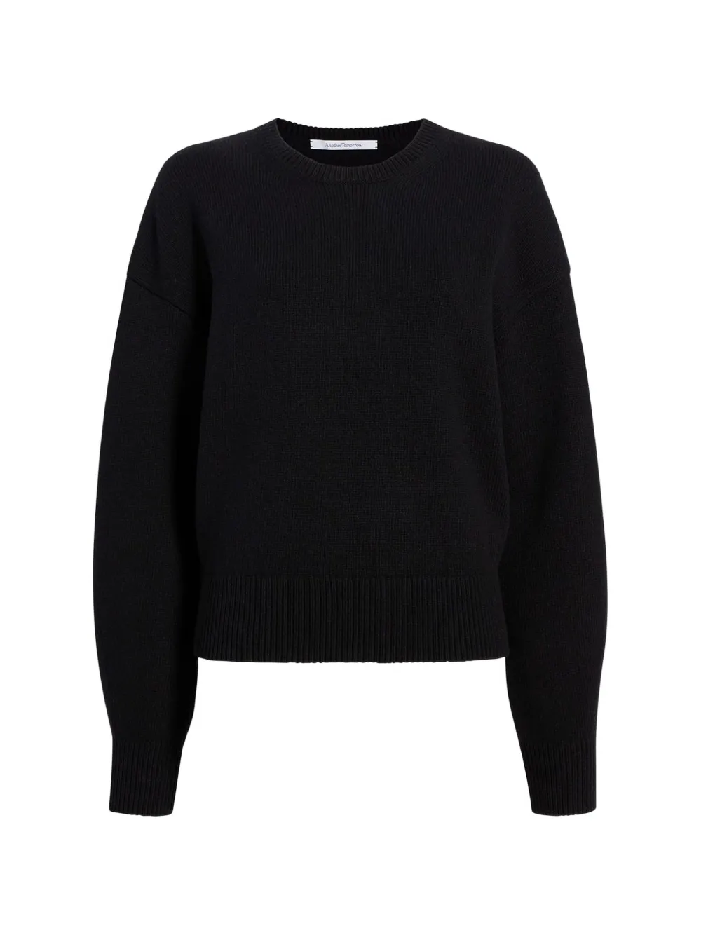 Another Tomorrow crew-neck dropped-shoulder sweater - Black