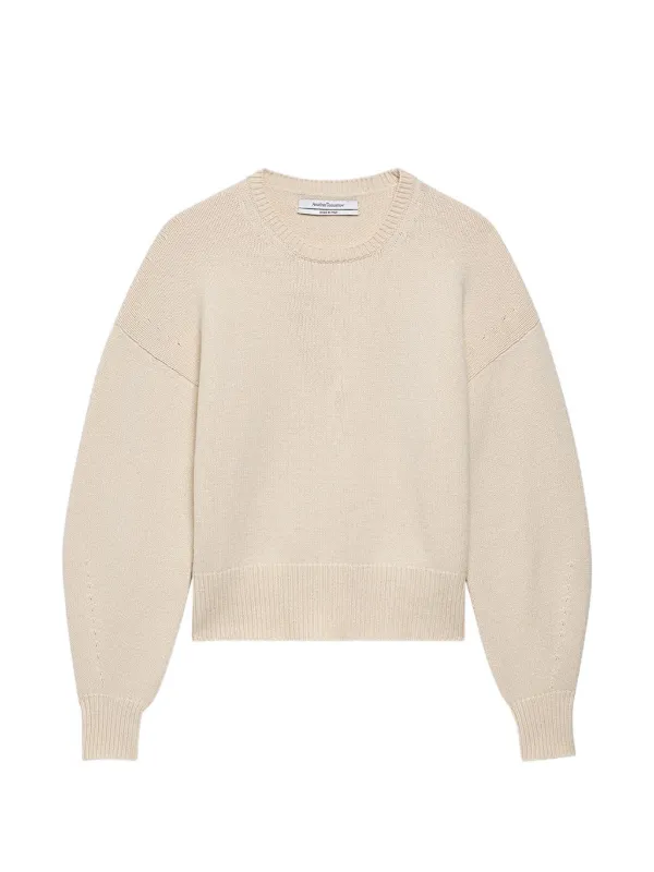 Another Tomorrow Cashmere-knit Sweater in Neutrals