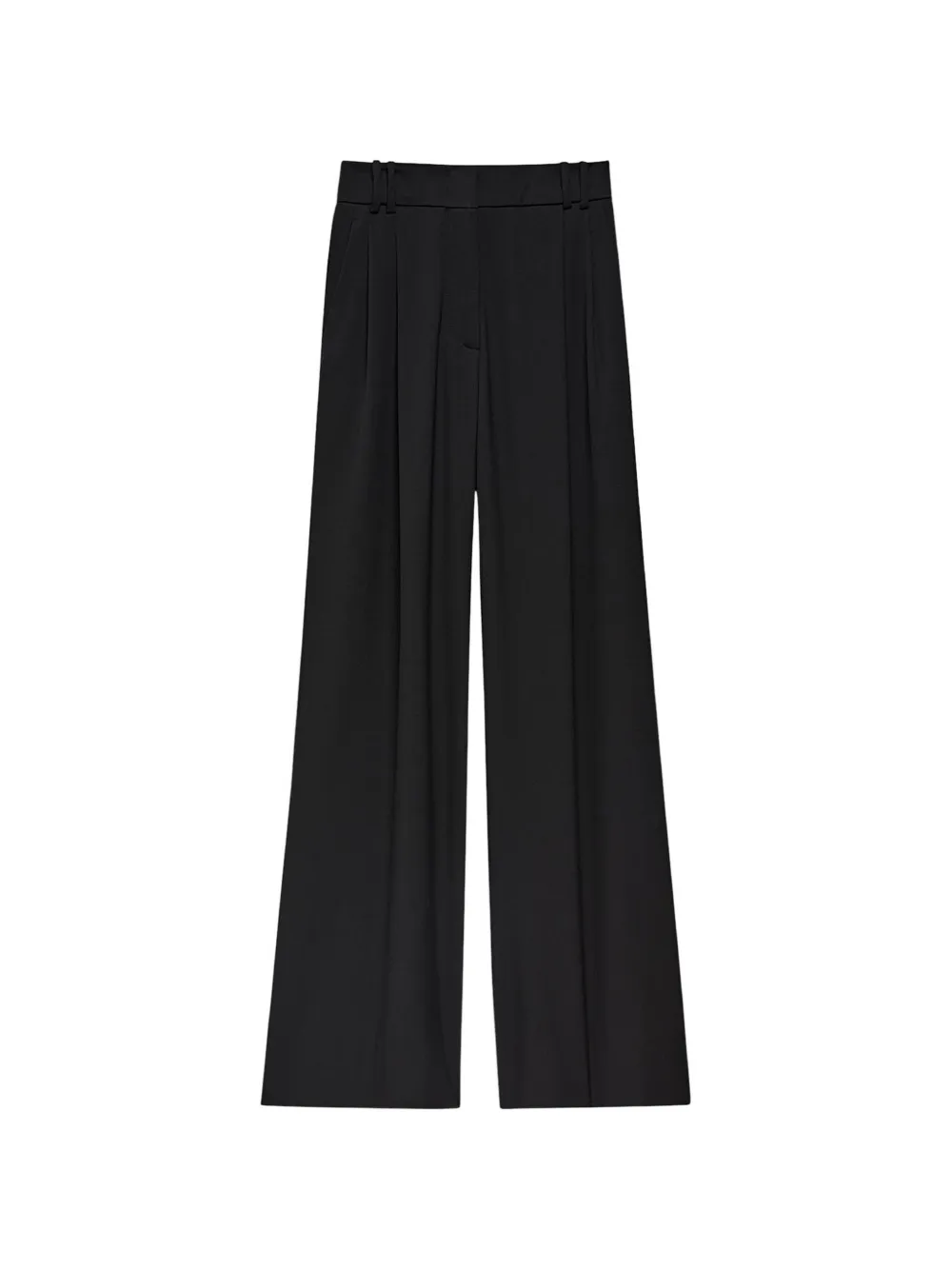 Another Tomorrow Twill pleated wide-leg trousers - Nero