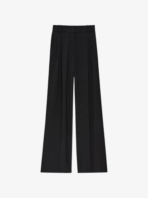 Another Tomorrow Twill pleated wide-leg trousers