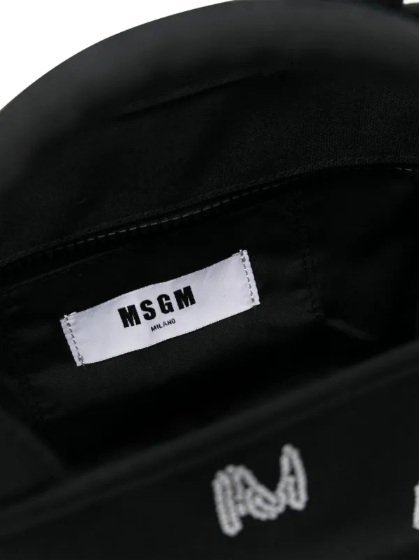 MSGM ビジューロゴ ハンドバッグ | ブラック | FARFETCH JP