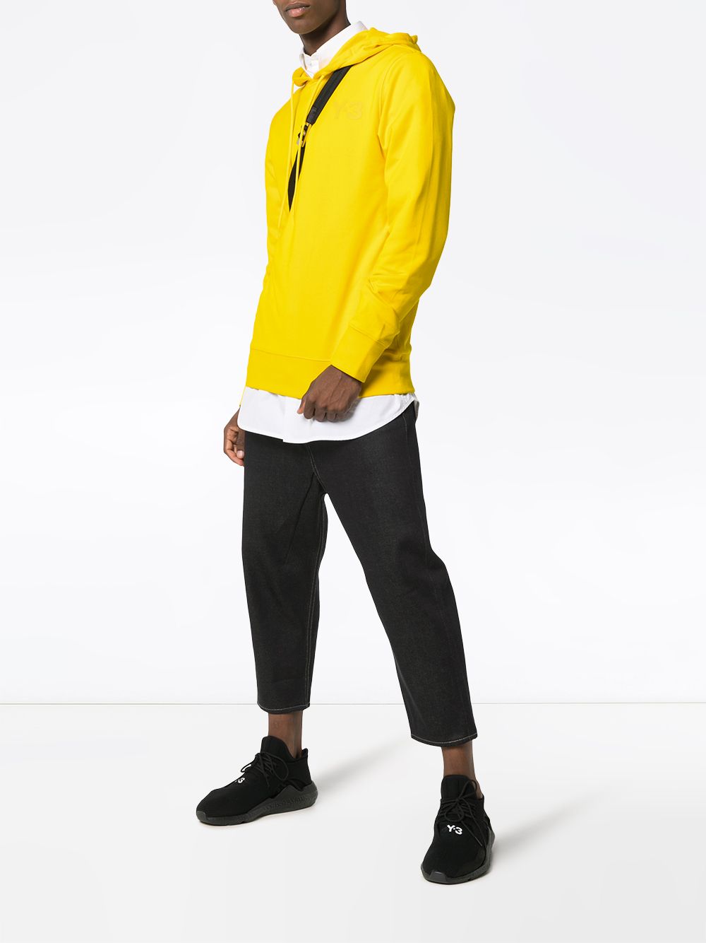 Y-3 logo-print "Yellow" hoodie