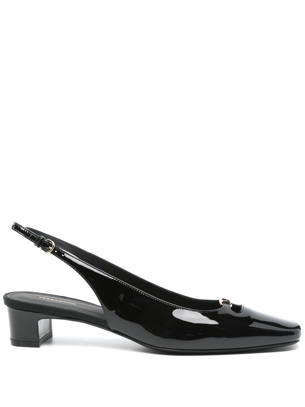 Ferragamo 40 mm pumps met uitgesneden details Zwart