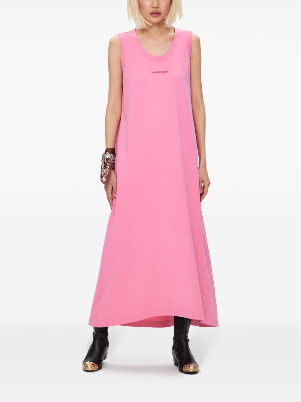 Shop Monochrome Dione Sunset Midi Dress In Pink