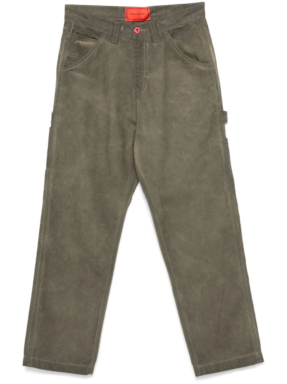 Vision Of Super Jeans met geborduurde vlammen Groen