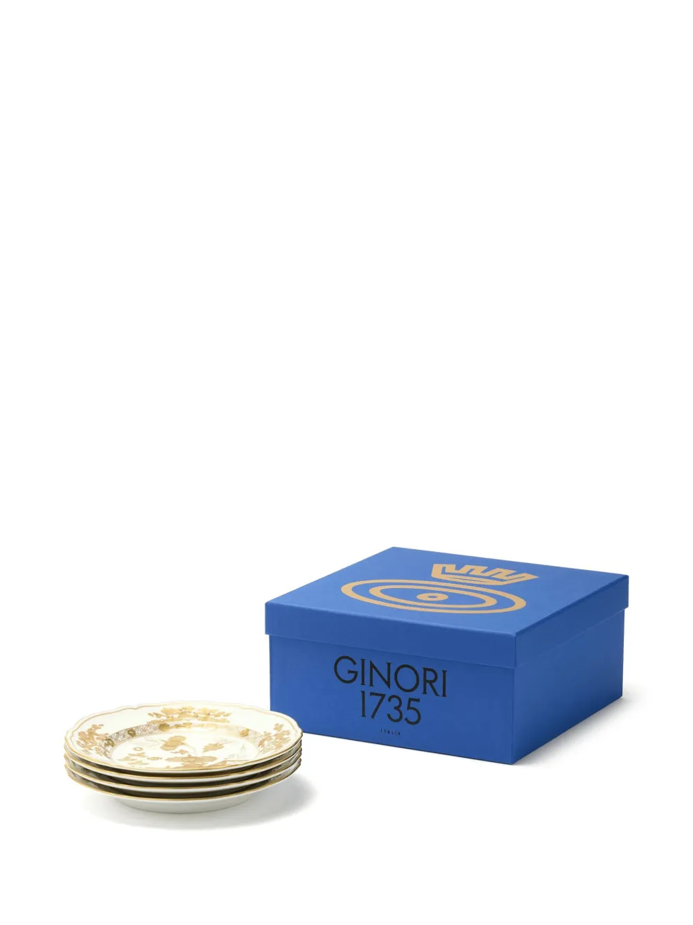 Ginori 1735 Oriente Dessert Plates (set Of Four) In White