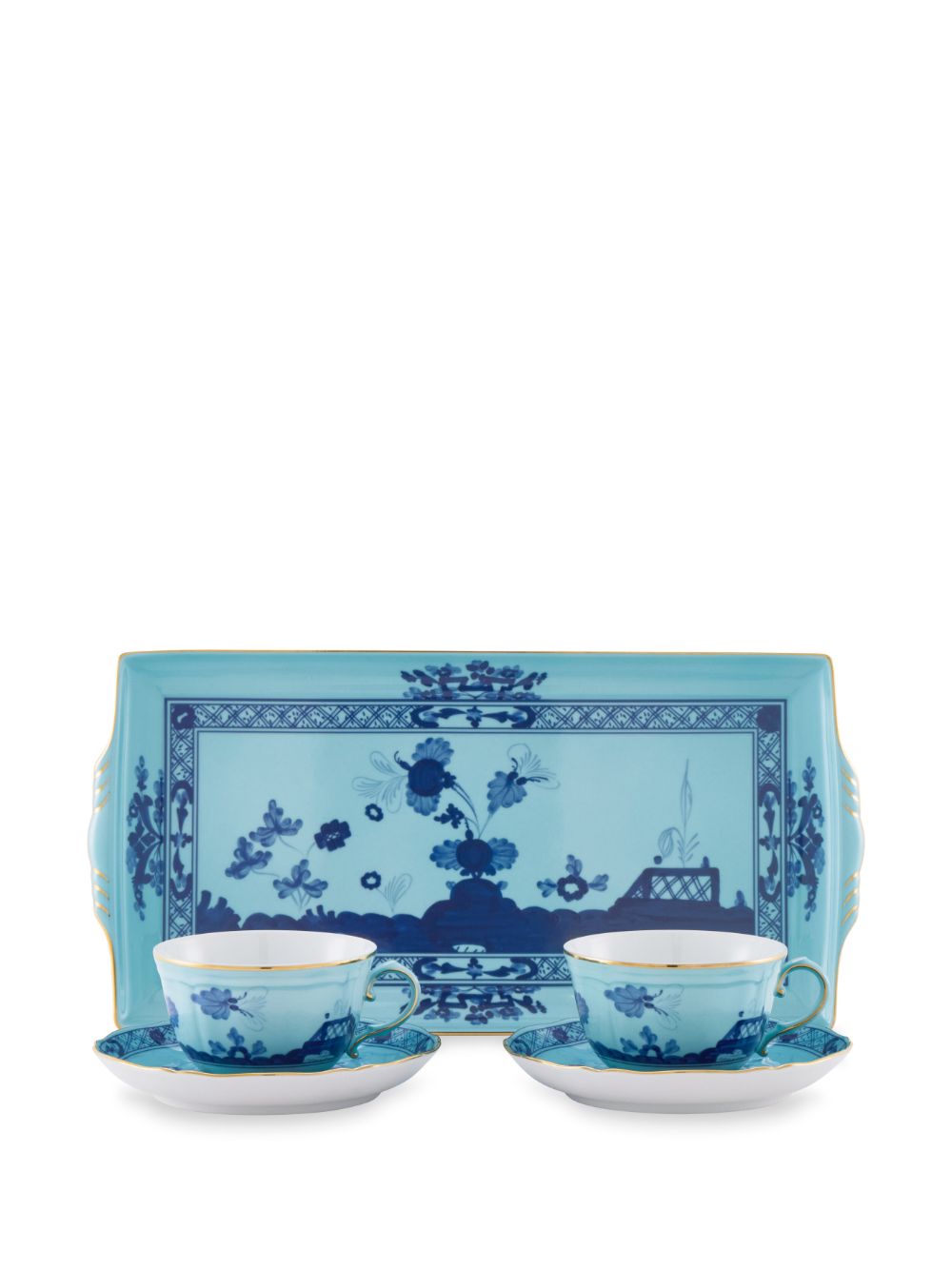 GINORI 1735 Oriente theeset met dienblad - Blauw