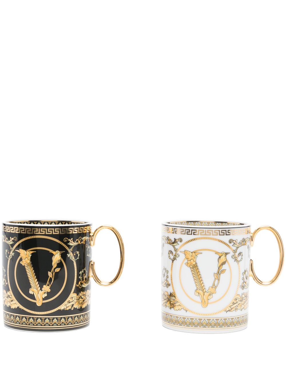 Versace Virtus Gala mugs (set of two) - Black