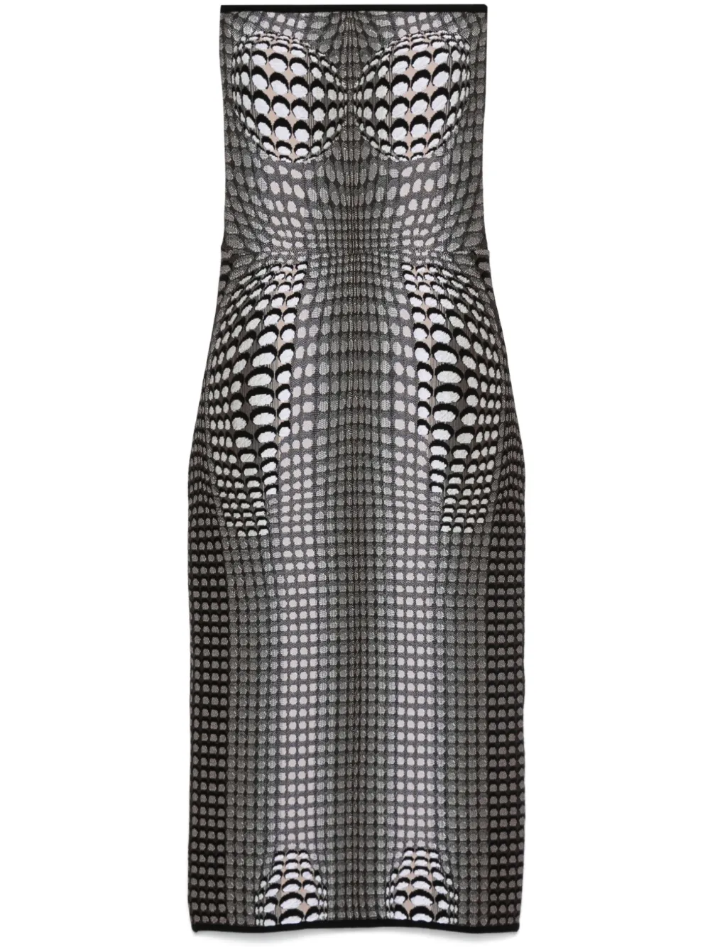 Marine Serre Midi-jurk met maanprint en jacquard Zwart