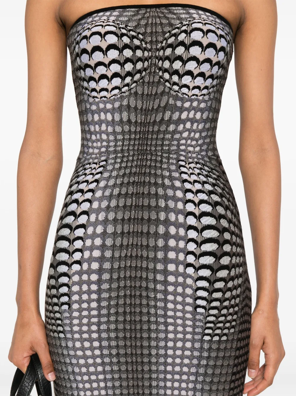 Marine Serre Midi-jurk met maanprint en jacquard Zwart