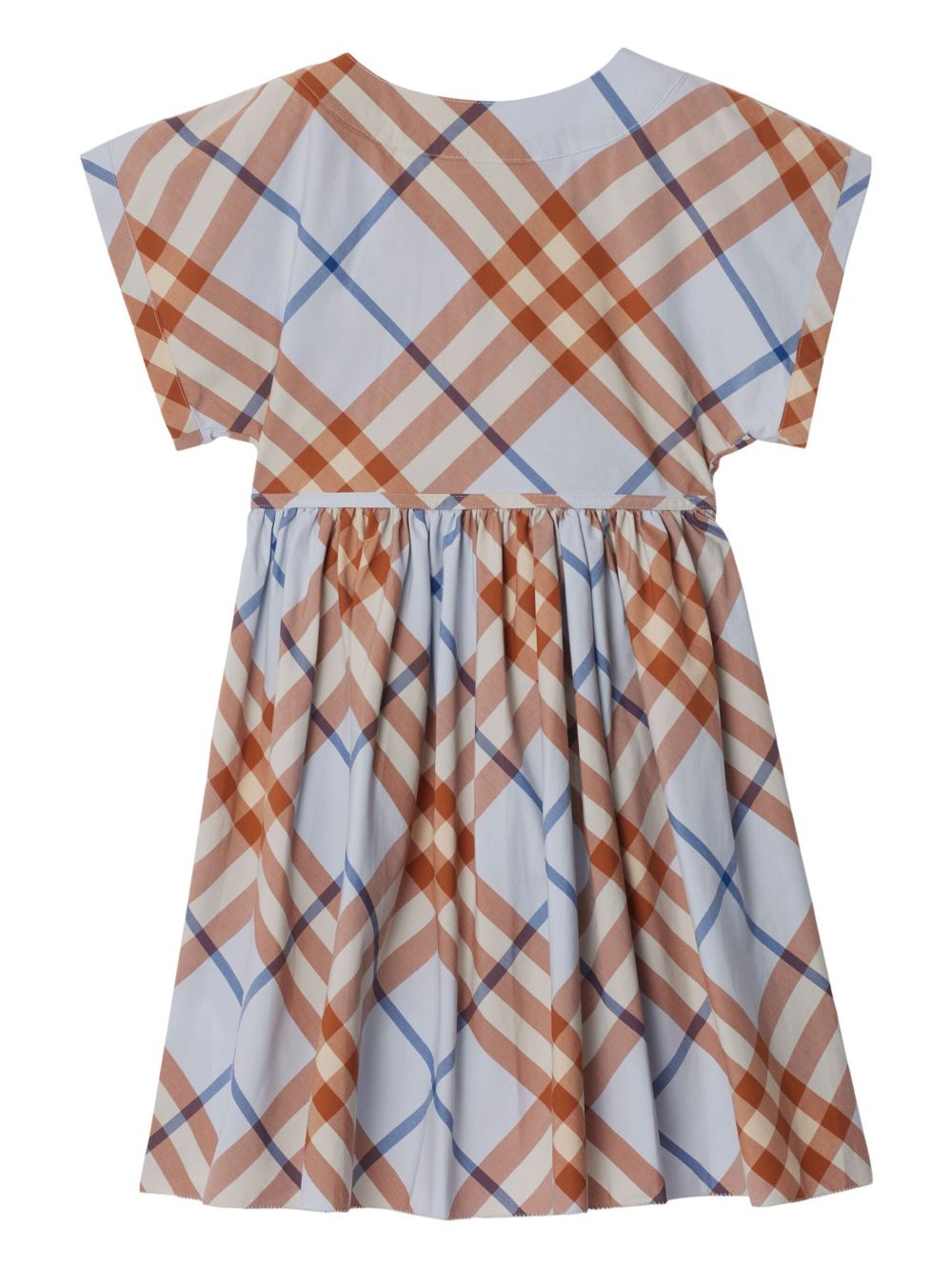 Burberry Kids checked cotton dress - Blue