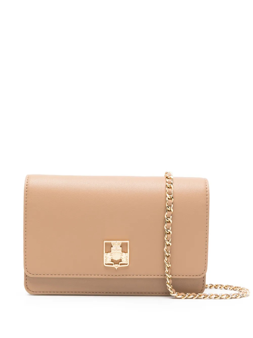Elisabetta Franchi Clutch met logoplakkaat Bruin