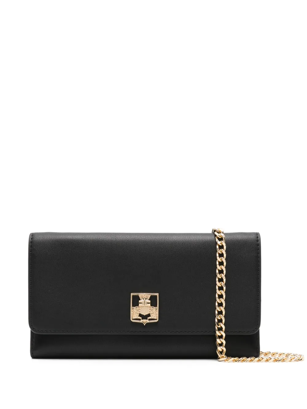 Elisabetta Franchi Clutch van imitatieleer met plakkaat Zwart