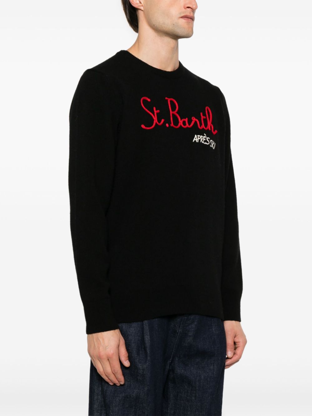 Shop Mc2 Saint Barth Heron Sweater In 黑色