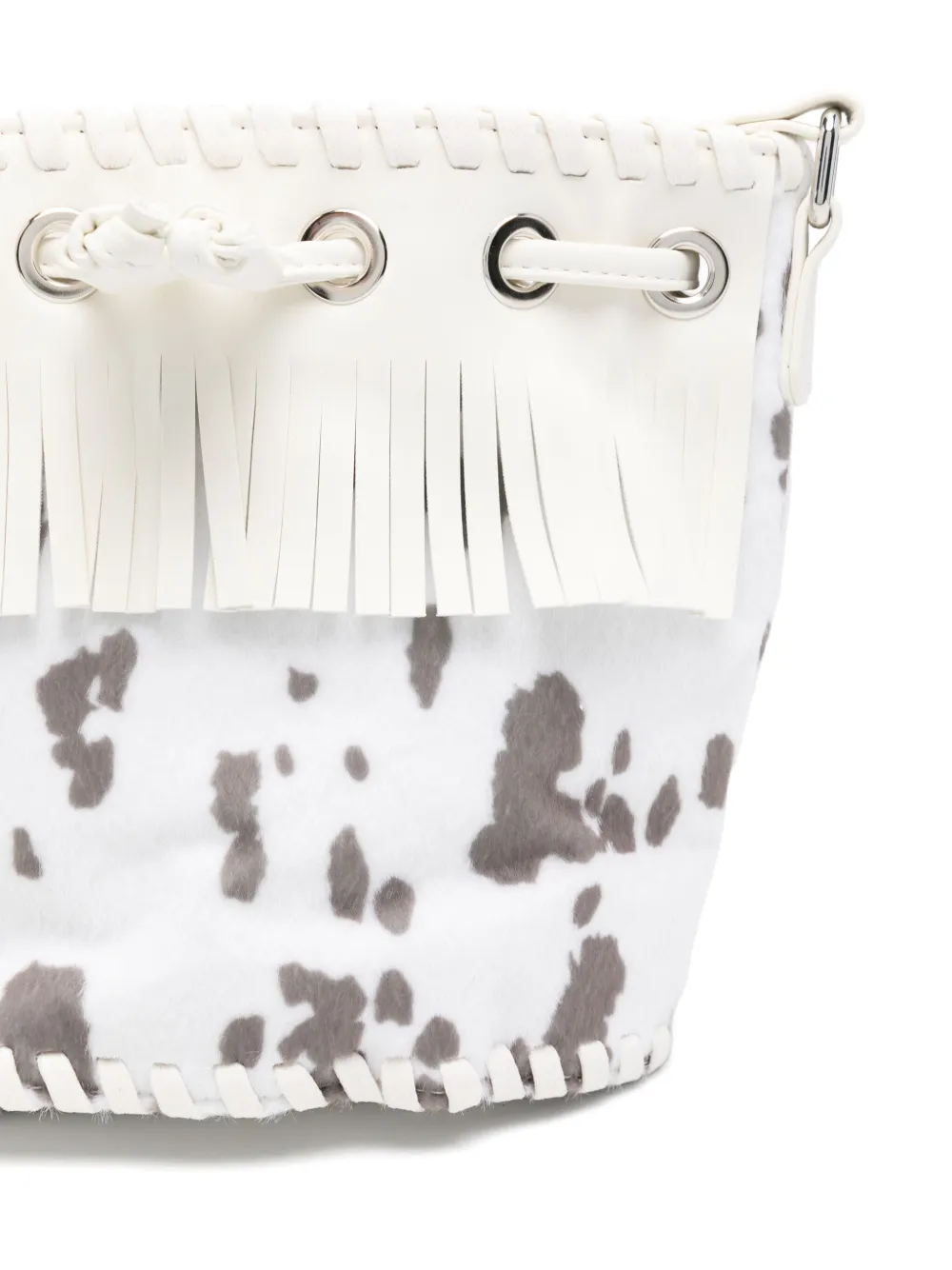 Stella McCartney Kids Bucket-tas met franje en print Wit