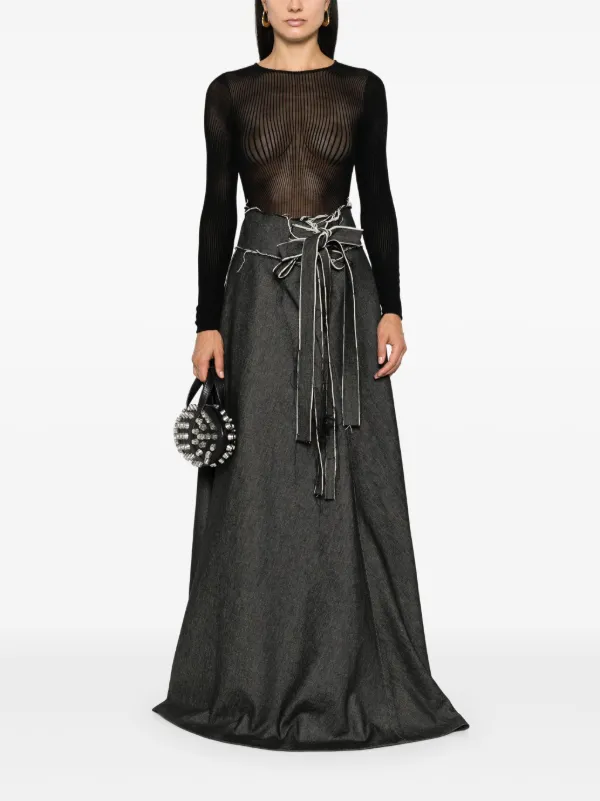 Jean Paul Gaultier The Morphing Pinstripe Bodysuit | Black