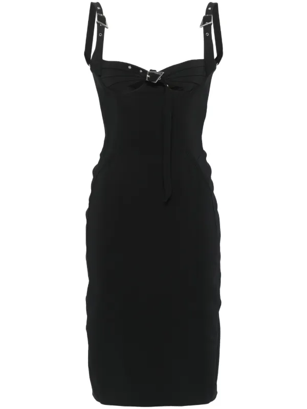 knee length dresses for ladies Mill Women's Corset Midi Dress - Black