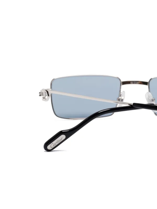Cartier Eyewear rectangle-frame Sunglasses | Silver | FARFETCH CA