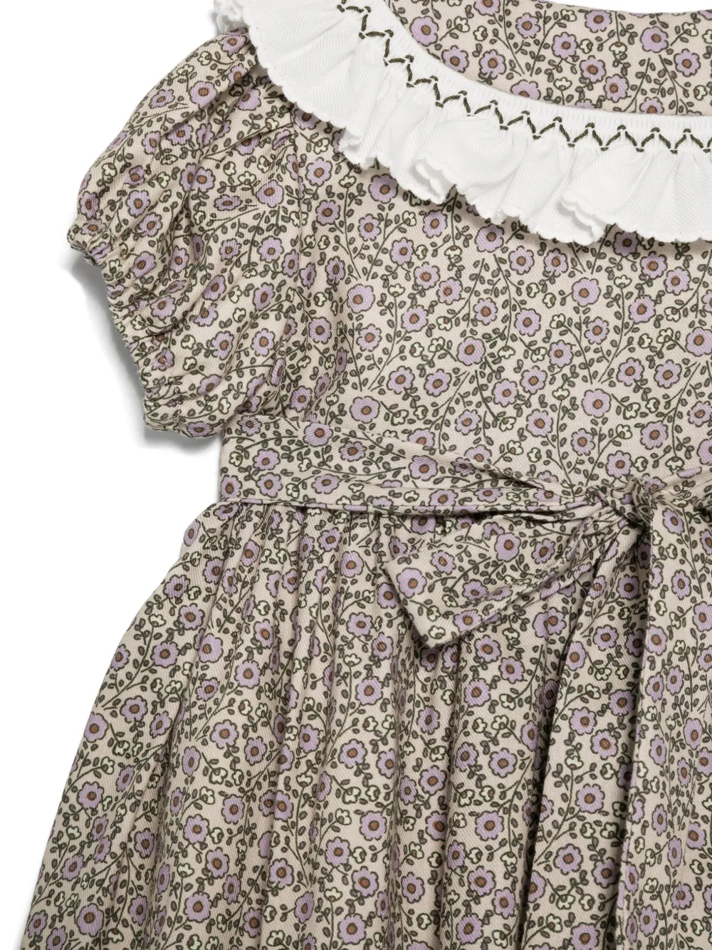 La Stupenderia Jurk met bloemenprint Beige