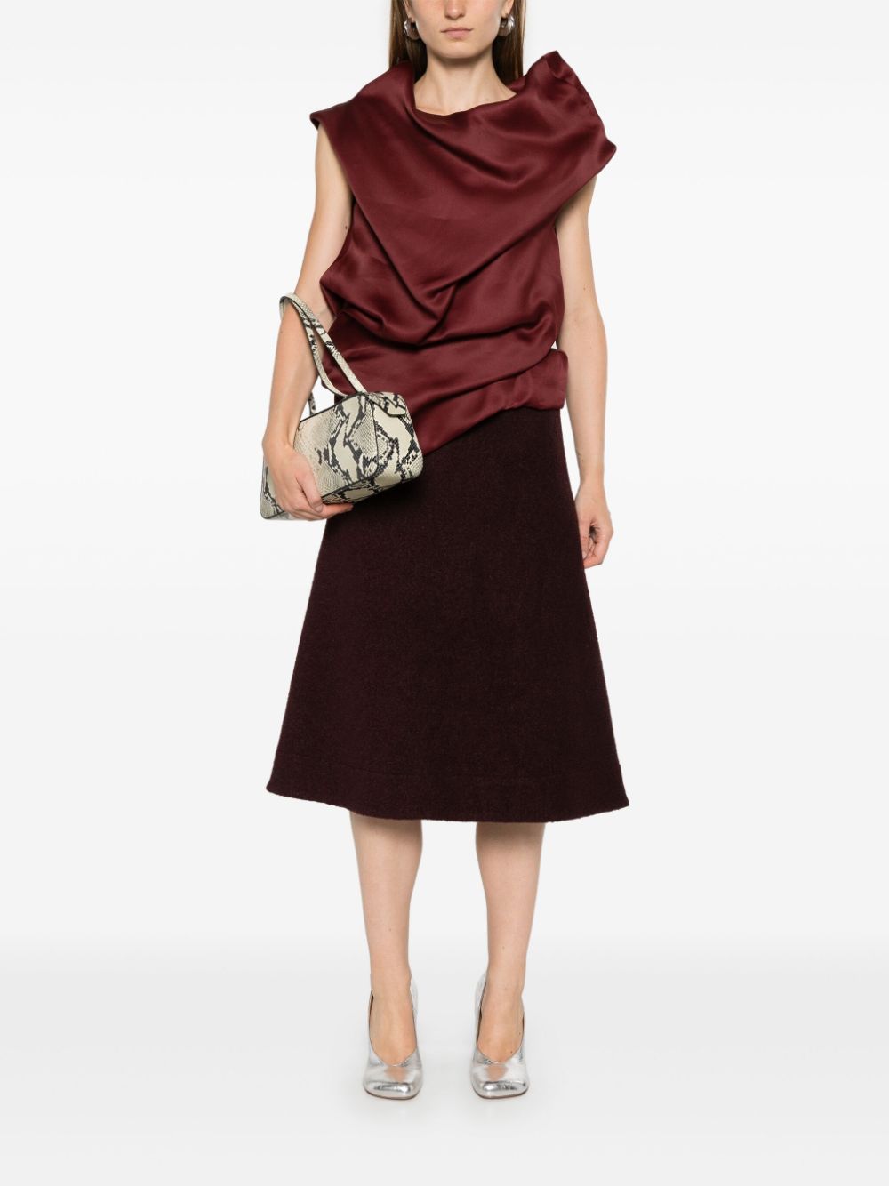 Shop Jil Sander A-line Midi Skirt In Red