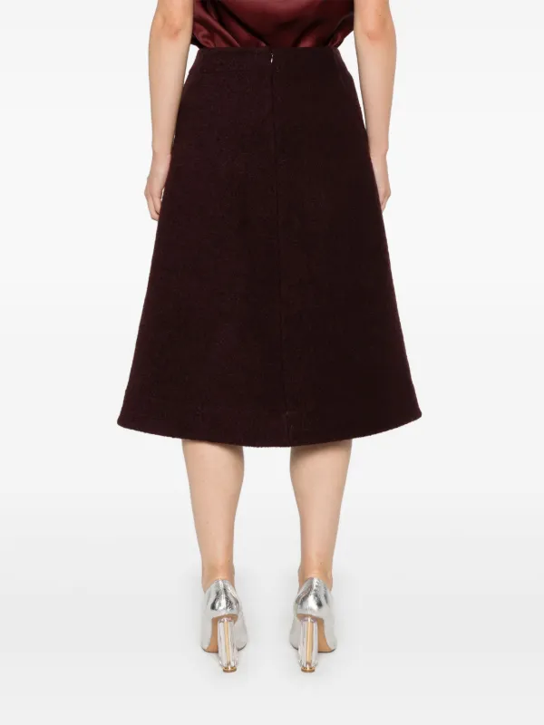 Jil Sander ビスコースブレンドベロアスカート Jil Sander Aラインスカート | レッド | FARFETCH JP