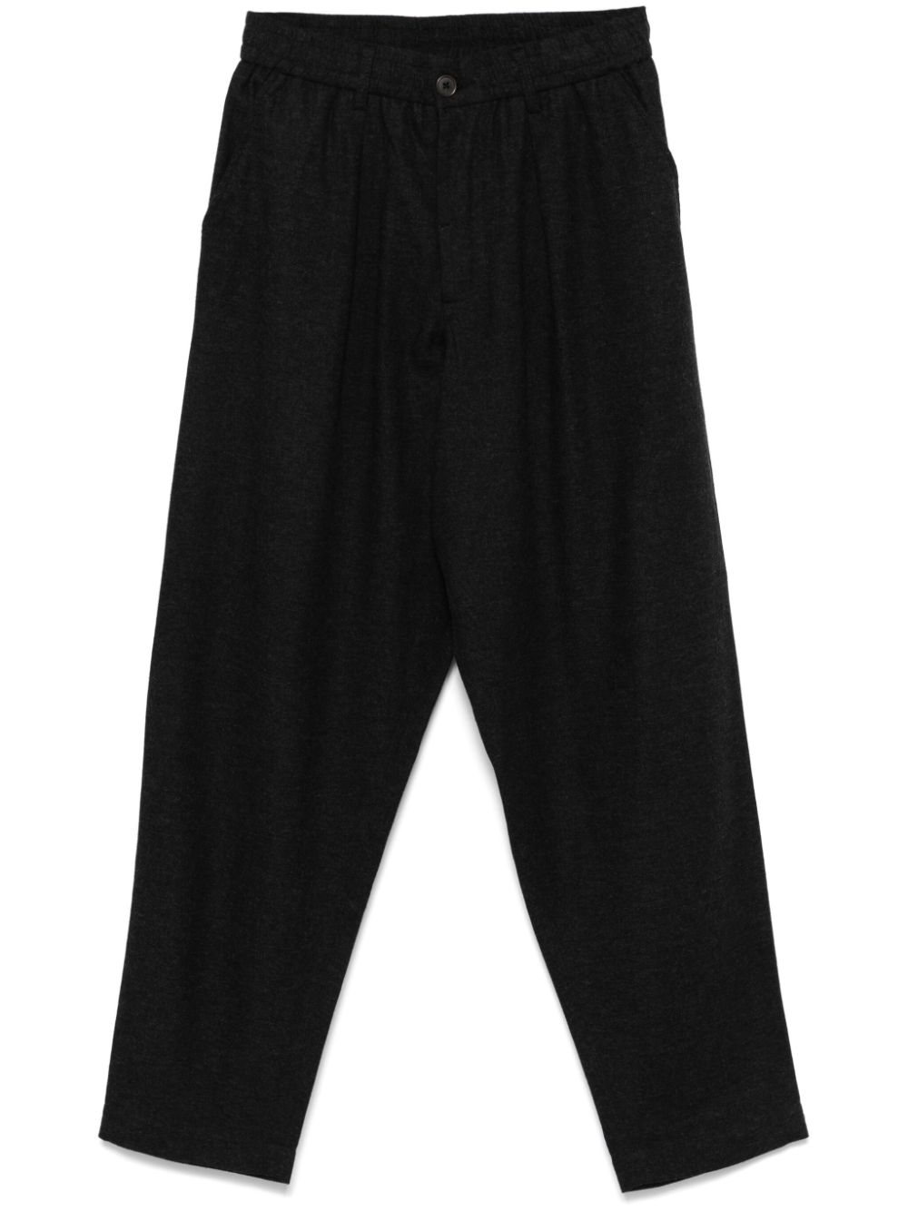 pleated tapered trousers