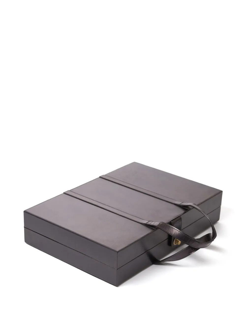 The Conran Shop Black Finish Leather Backgammon Set In Black