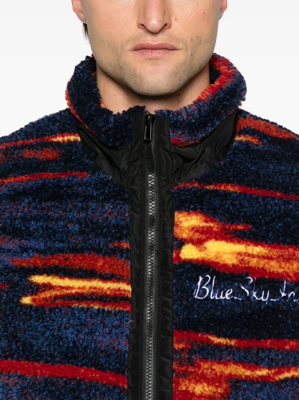 BLUE SKY INN Gilet met zonsondergang-print Blauw