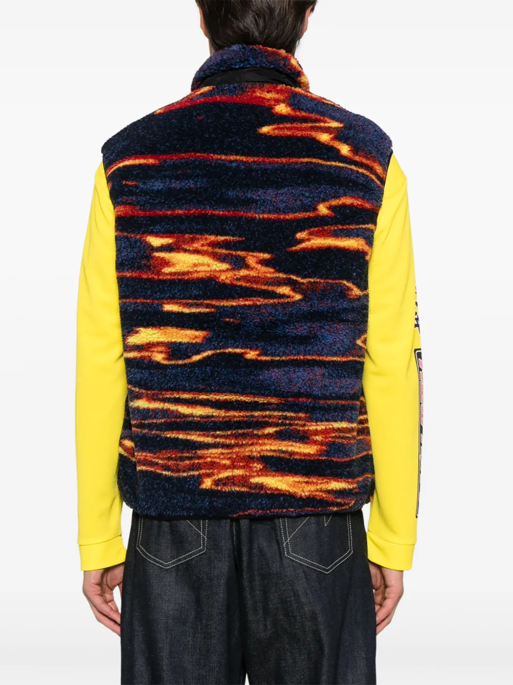 BLUE SKY INN Gilet met zonsondergang-print Blauw