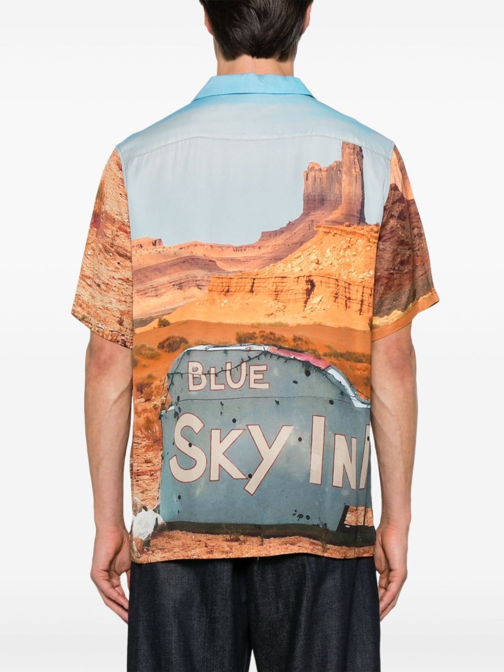 Shop Blue Sky Inn Canyon Sign Shirt In Brown