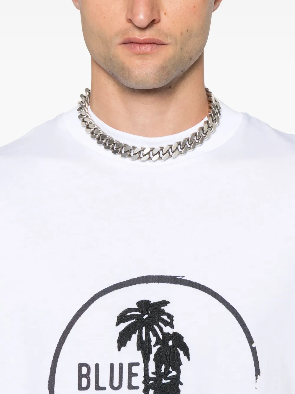BLUE SKY INN Palm T-shirt met logoprint Wit