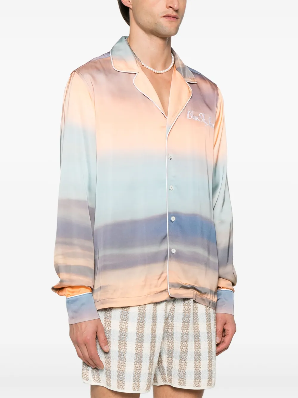 BLUE SKY INN Sweater met zonsopkomst-print Blauw