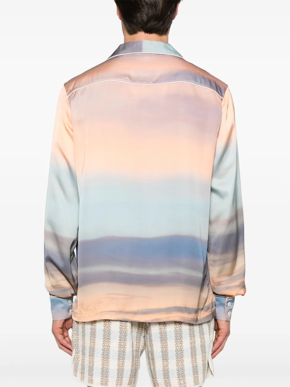 BLUE SKY INN Sweater met zonsopkomst-print Blauw