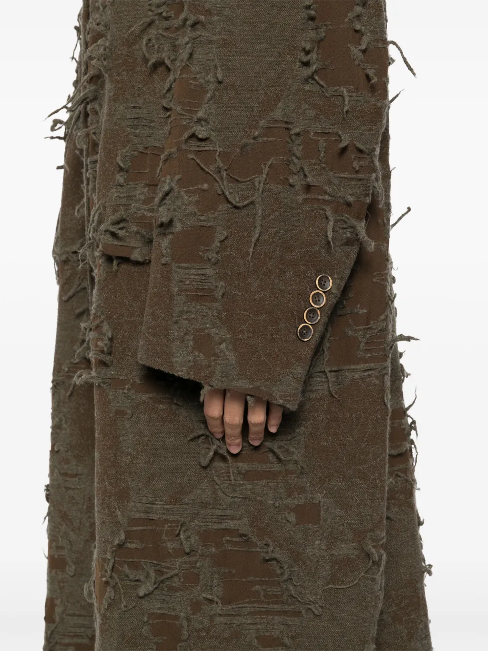Uma Wang Crossword Coat In Neutrals