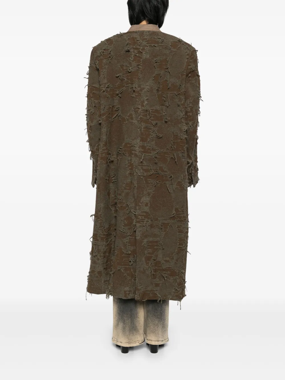 Uma Wang Crossword Coat In Neutrals