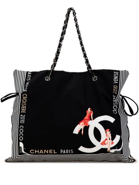 HOT SALE CHANEL 2009-2010 Paris-Venice Canvas Bon Bon tote bag Women