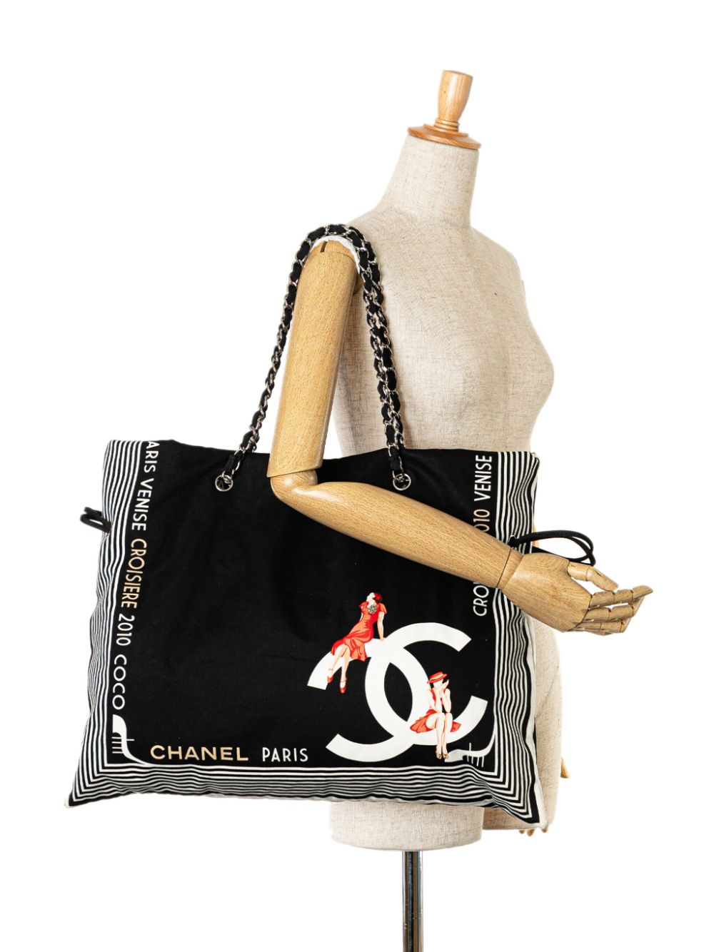 Affordable HOT SALE CHANEL 2009-2010 Paris-Venice Canvas Bon Bon tote bag Women