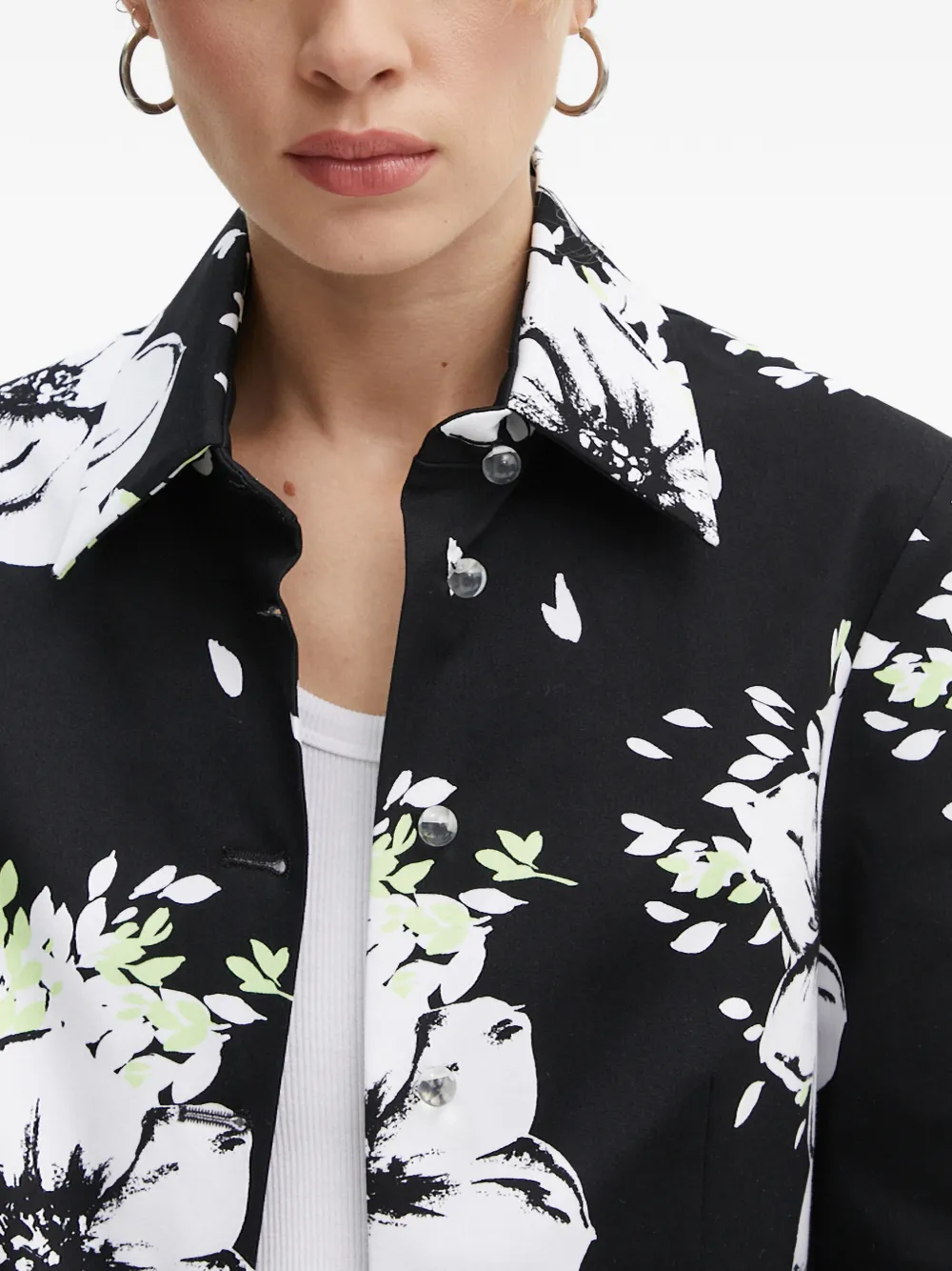 MOSCHINO JEANS Spijkerjack met bloemenprint Zwart