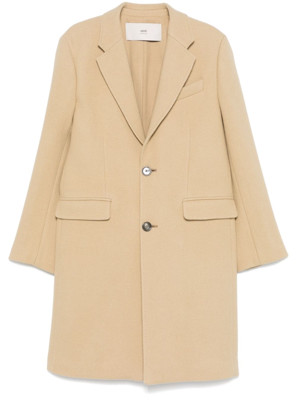 Shop Ami Alexandre Mattiussi Virgin-wool Coat In Neutrals